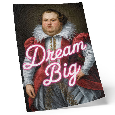 Premium wall art Historical portrait neon inscription contrast modern