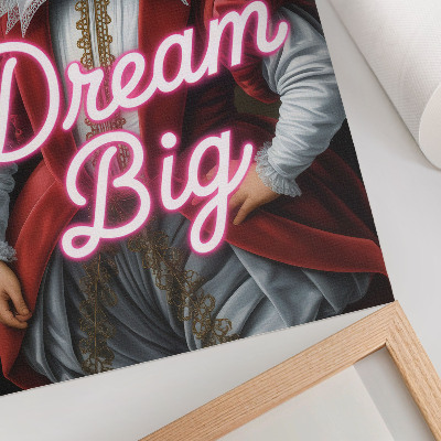 Premium wall art Historical portrait neon inscription contrast modern