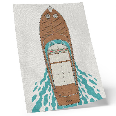 Decorative poster minimalist yacht design with symmetrical lines