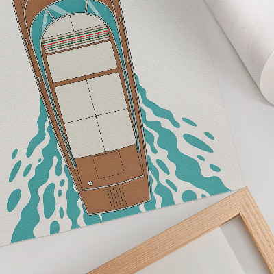 Decorative poster The elegance of a yacht, lines, symmetry, minimalism