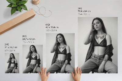 Art print Monochrome portrait freedom minimalism