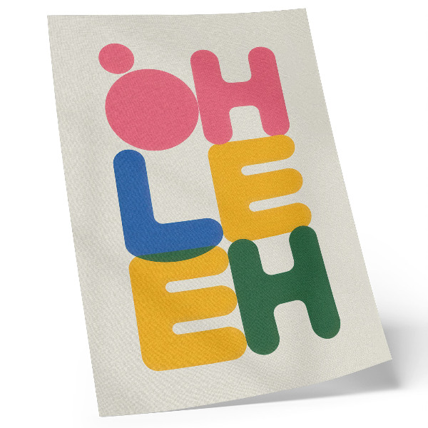 Art print Geometric letters in vivid colors