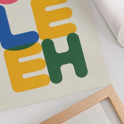Art print Geometric letters in vivid colors