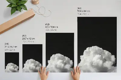 Premium wall art clouds on a black background