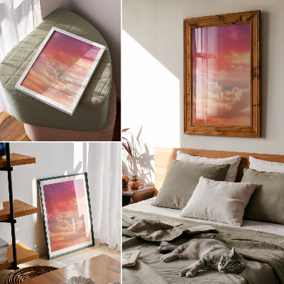 Decorative poster Pastel clouds peaceful sunset