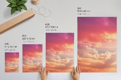 Decorative poster Pastel clouds peaceful sunset