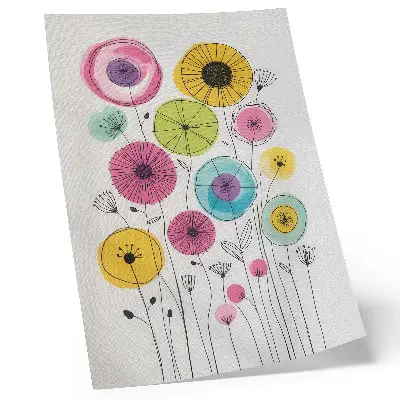 Art print colorful flowers in a modern style