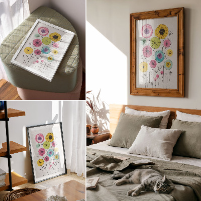 Art print Colorful flowers modern style joy
