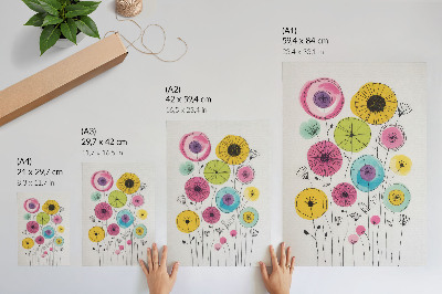 Art print Colorful flowers modern style joy