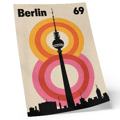 Decorative poster Retro atmosphere tower circle colorful rings