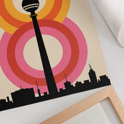 Decorative poster Retro atmosphere tower circle colorful rings
