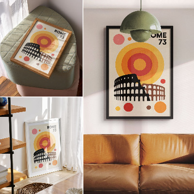 Art print Colosseum Artistic Retro Circles