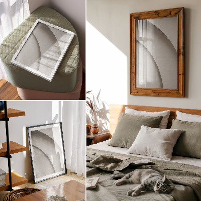 Premium wall art A minimalist composition with white curves