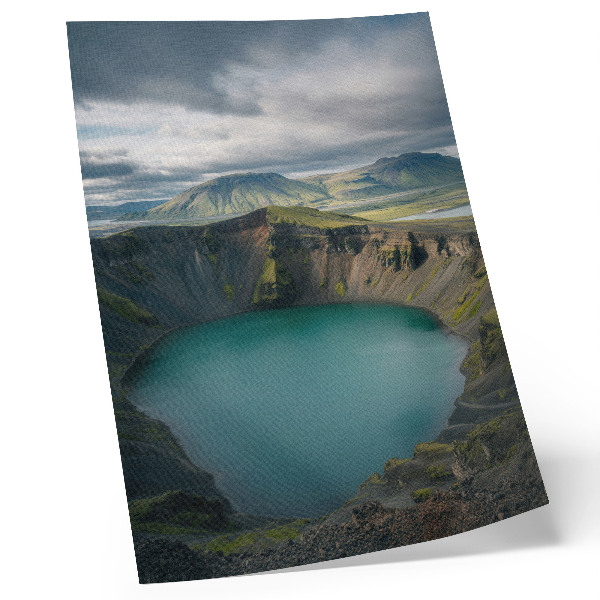 Decorative poster Turquoise lake mountains beautiful clouds