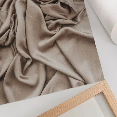 Art print beige material with delicate folds in a cozy atmosphere