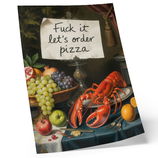 Decorative poster Eclectic colors humorous lobster inscription
