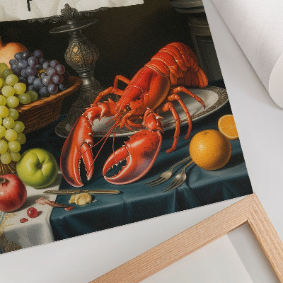 Decorative poster Eclectic colors humorous lobster inscription