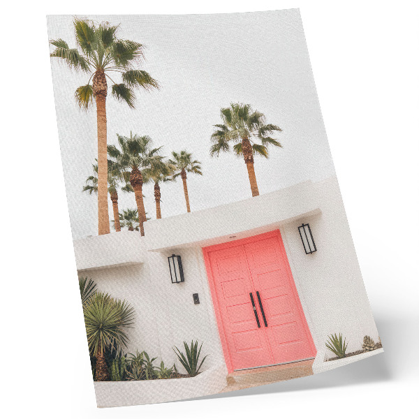 Poster Palm trees modern architecture vivid colors