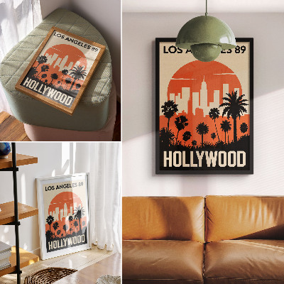 Premium wall art Silhouettes of palm trees in a modern metropolitan atmosphere