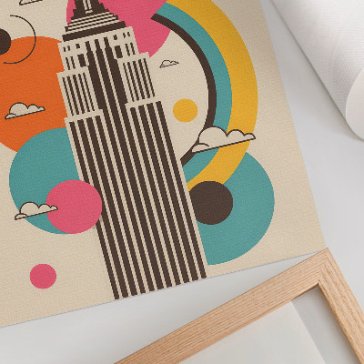Poster A dynamic city full of vibrant colors