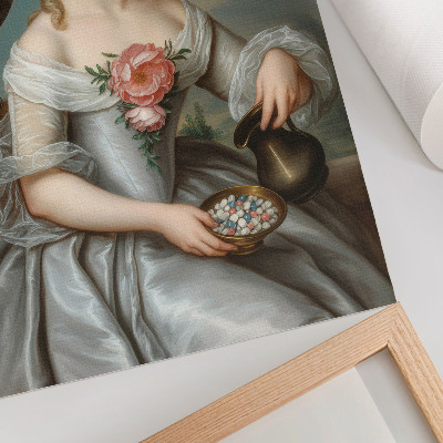 Decorative poster Portrait of a woman with an eagle against a natural background