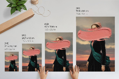 Poster Classic figure with pink contrast