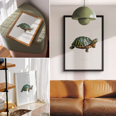 Art print Green Turtle with Nature Harmony Details