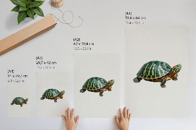 Art print Green Turtle with Nature Harmony Details