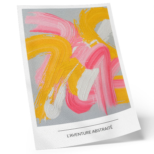 Decorative poster Dynamic strokes of pink yellow white