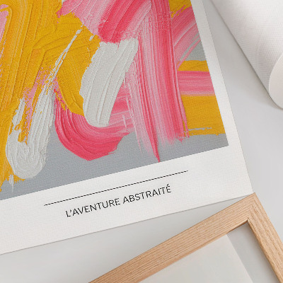 Decorative poster Dynamic strokes of pink yellow white