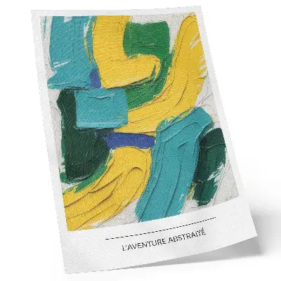 Abstract art poster energetic colors and dynamic composition