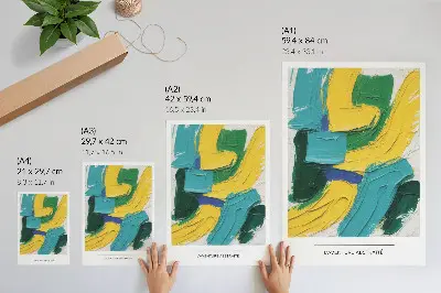 Abstract art poster energetic colors and dynamic composition