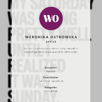 Art print Black text on white background with a list of options
