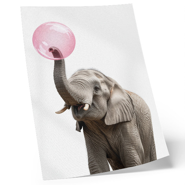Premium wall art Elephant with a bubble modernity humor gentleness