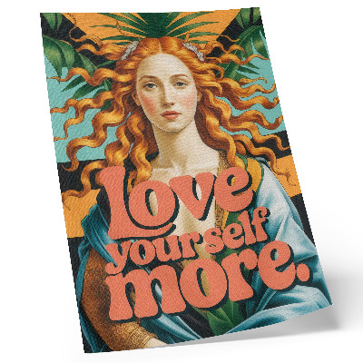 Poster Woman leaves contrasting lettering