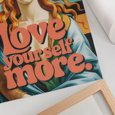 Poster Woman leaves contrasting lettering