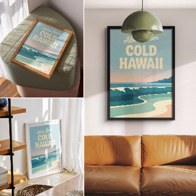 Art print Modern typography natural landscape beaches