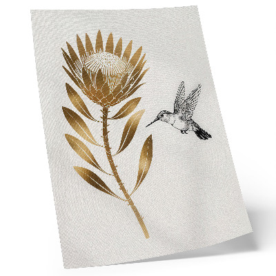 Premium wall art A hummingbird and flower motif in a modern tone