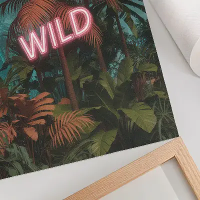 Tropical leaves neon sign freshness art print