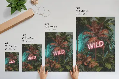 Tropical leaves neon sign freshness art print