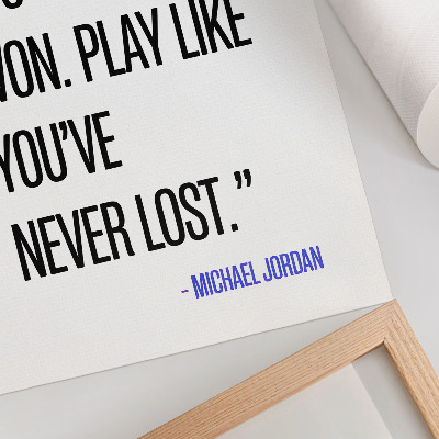 Premium wall art Black lettering on a white background, simple layout