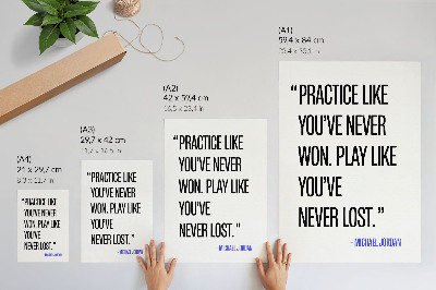 Premium wall art Black lettering on a white background, simple layout
