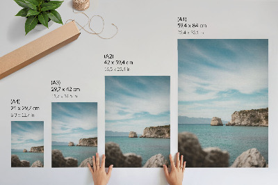 Poster Cliffs, sea, blue sky