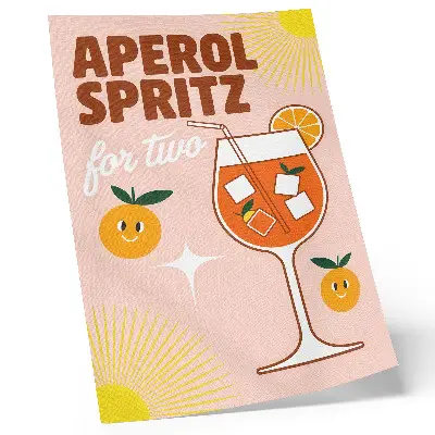 Premium wall art orange and yellow smiling fruit lettering