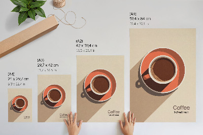 Decorative poster Coffee cup warm colors minimalist