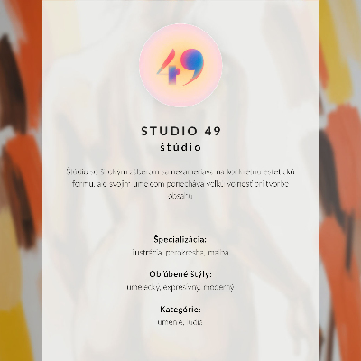 Poster Colorful abstraction with plant shapes