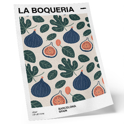 Art print Figs and leaves in natural color patterns