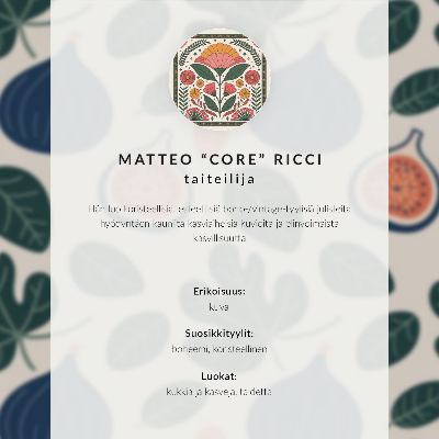 Art print Figs and leaves in natural color patterns