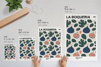 Art print Figs and leaves in natural color patterns