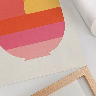 Art print vibrant circles in a bowl in a minimalist style